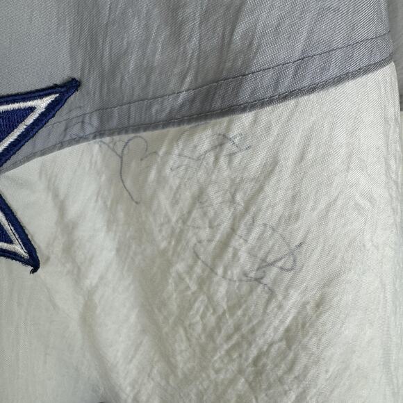 Vintage Dallas Cowboys Jacket Pullover Mens Medium Blue White Autograph - Picture 3 of 16